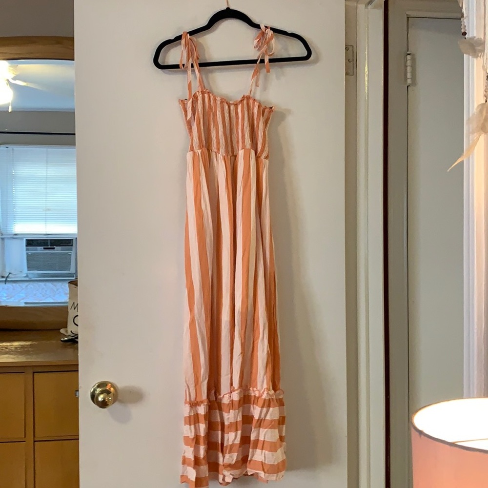 NWT strapless coral  cotton dress Forever 21